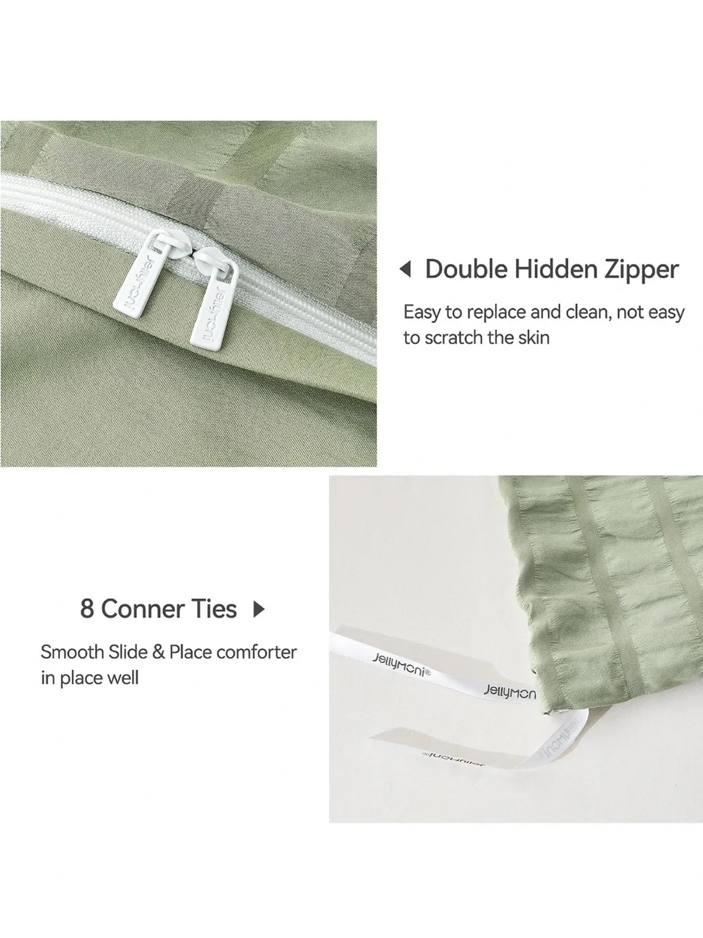 Classic Sage Green duvet cover Set - Soft Textured Comfort